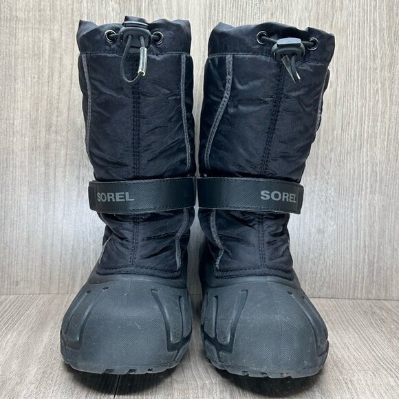 SOREL Snow Boots Youth Sz 4 Flurry Waterproof Insulated Winter Black 1638081016 - Picture 2 of 12